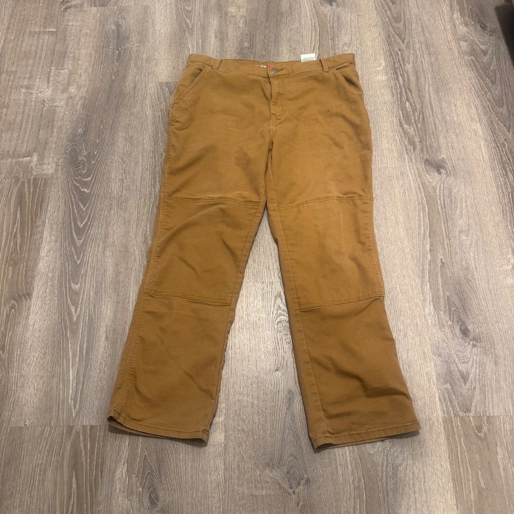 Dickies FLEX‎ Work Pants Tan Mens 36x30 Relaxed Fit Carpenter Double Knee